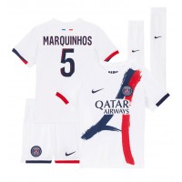 Dres Paris Saint-Germain Marquinhos #5 Gostujuci za djecu 2024-25 Kratak Rukav (+ kratke hlače)